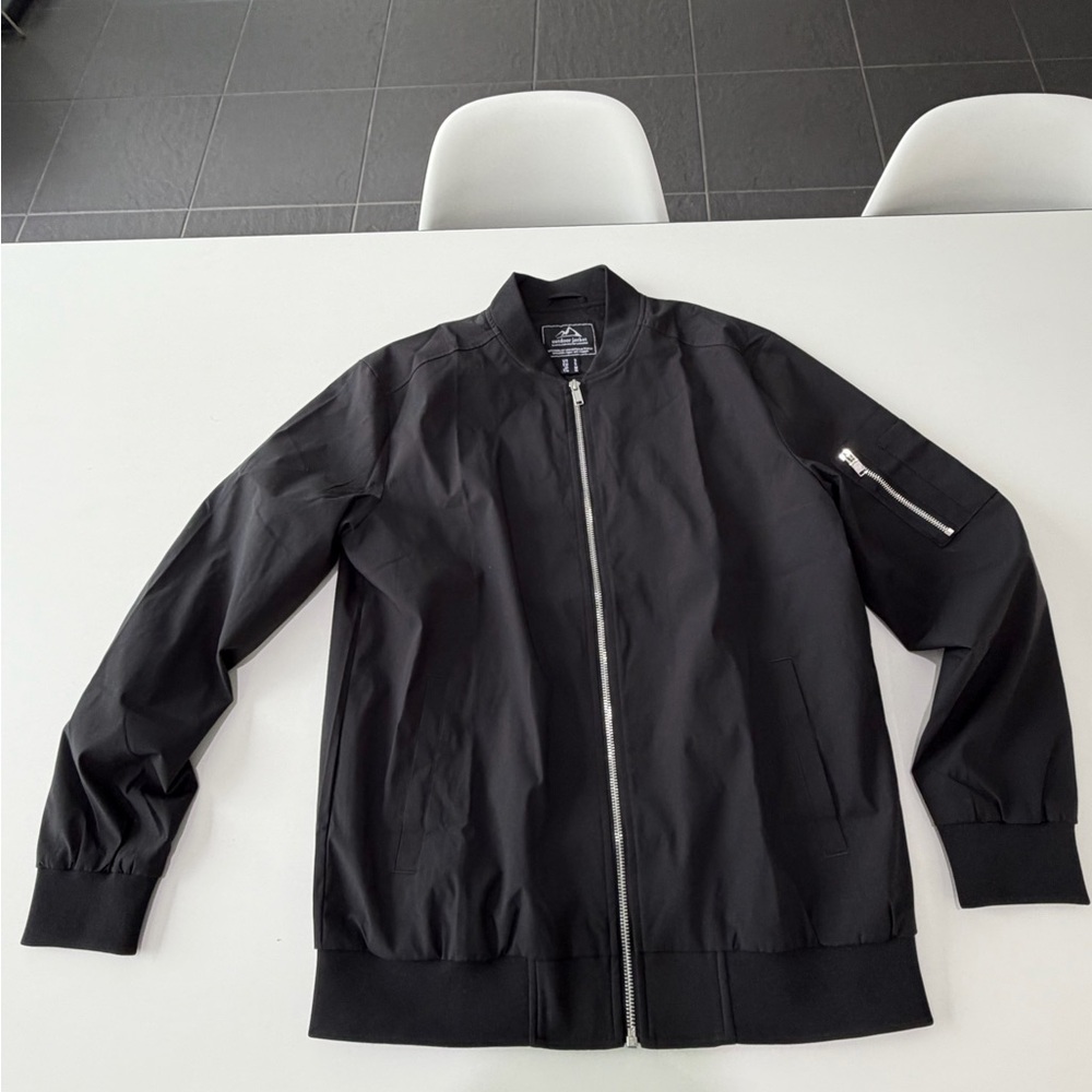 Men's Black Bomber Jacket - Picture 7 of 11